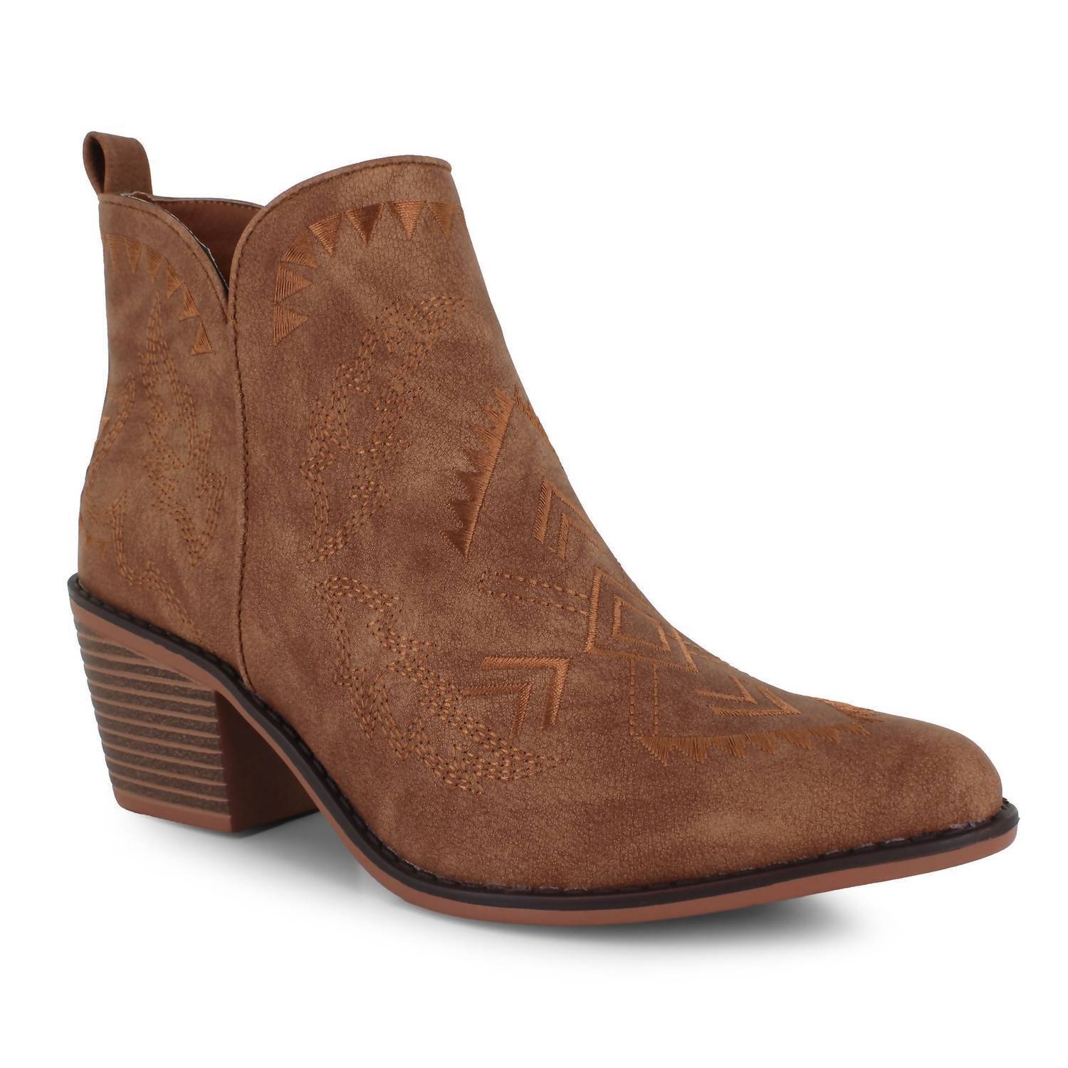 New Pierre Dumas Women's Western Ankle Bootie In Whiskey